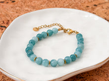 Load image into Gallery viewer, Genuine Aquamarine Beaded Bracelet