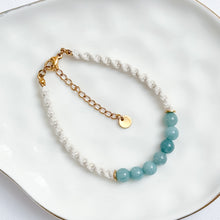 Load image into Gallery viewer, Aquamarine & Macrame Bracelet
