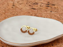 Load image into Gallery viewer, Tiny Circle Earrings with Macrame Detail