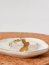 Load image into Gallery viewer, Macrame bracelet with Natural Stone Beads featuring a Butterfly in Gold or Silver