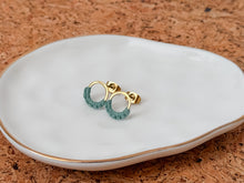 Load image into Gallery viewer, Tiny Circle Earrings with Macrame Detail