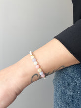Load image into Gallery viewer, Spiral Macrame Bracelet featuring Natural Morganite Beads