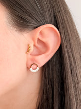 Load image into Gallery viewer, Tiny Circle Earrings with Macrame Detail