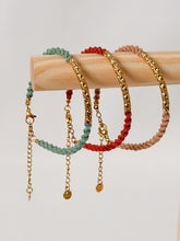 Load image into Gallery viewer, Macrame Bracelet with Textured Tube in Gold