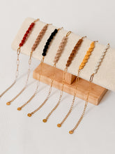 Load image into Gallery viewer, Paperclip Chain Bracelet featuring Spiral Macrame Detail