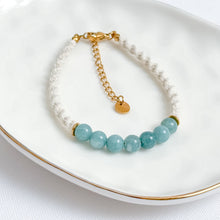 Load image into Gallery viewer, Aquamarine & Macrame Bracelet