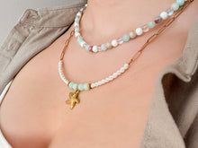 Load image into Gallery viewer, Double layered Beaded and Paperclip Chain Necklace