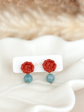 Load image into Gallery viewer, Macrame Button Studs with Natural Stone Beads (personalized)