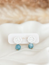 Load image into Gallery viewer, Macrame Button Studs with Natural Stone Beads (personalized)