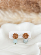 Load image into Gallery viewer, Macrame Button Studs with Natural Stone Beads (personalized)