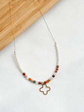 Load image into Gallery viewer, Delicate Chain Necklace with Macrame and Genuine Gobi Jasper Beads