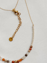 Load image into Gallery viewer, Delicate Chain Necklace with Macrame and Genuine Gobi Jasper Beads