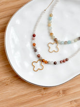 Load image into Gallery viewer, Delicate Chain Necklace with Macrame and Genuine Gobi Jasper Beads