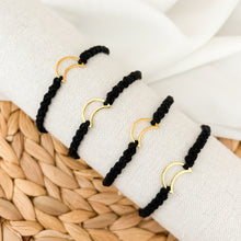 Load image into Gallery viewer, macrame bracelet with moon charm