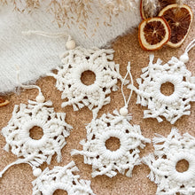 Load image into Gallery viewer, Macrame Snowflake Ornament