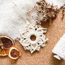 Load image into Gallery viewer, Macrame Snowflake Ornament