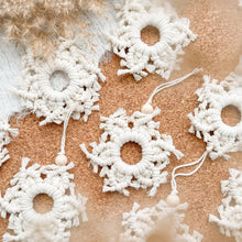 Load image into Gallery viewer, Macrame Snowflake Ornament