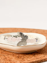 Load image into Gallery viewer, Macrame bracelet with Natural Stone Beads featuring a Butterfly in Gold or Silver
