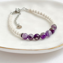 Load image into Gallery viewer, Amethyst &amp; Macrame Bracelet
