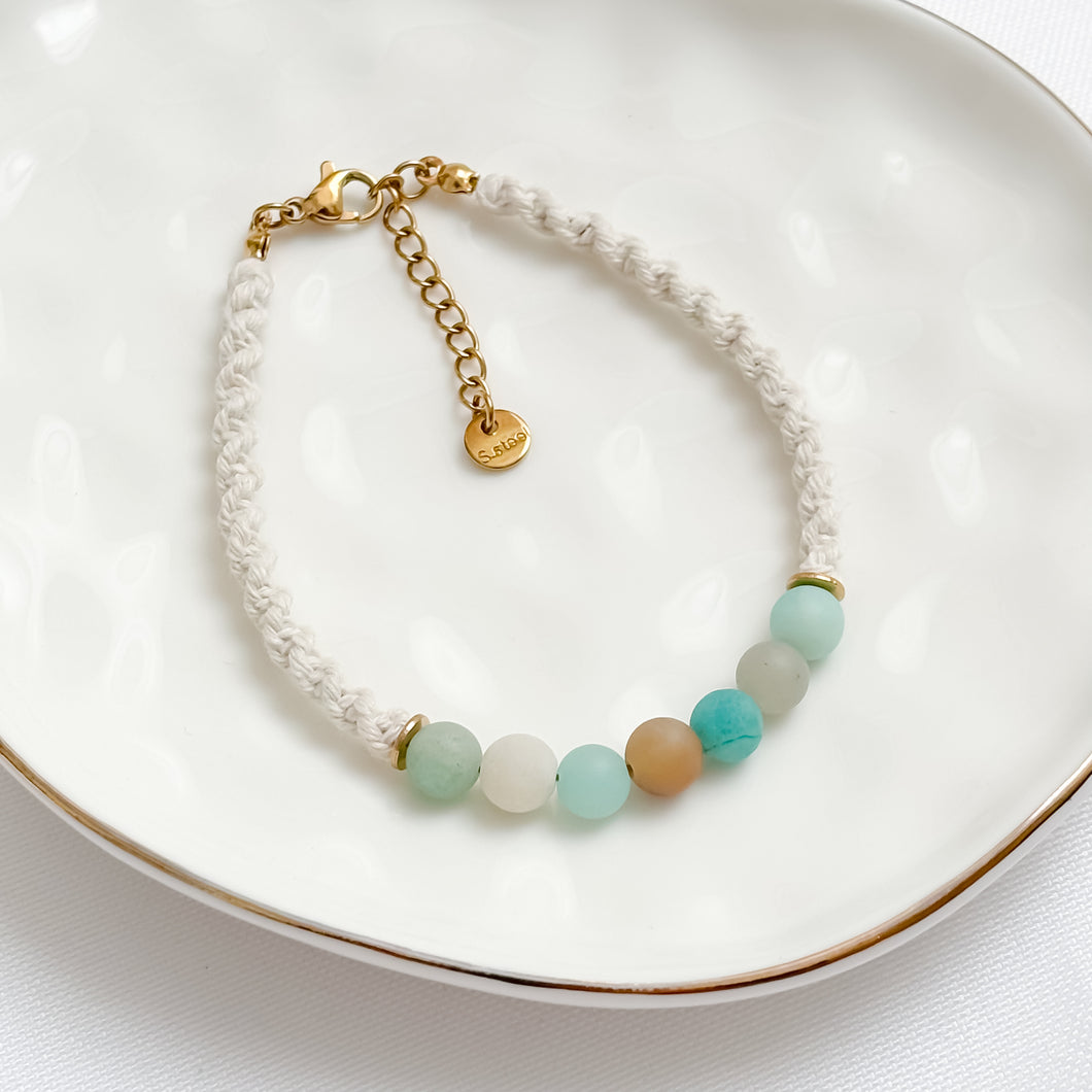 Amazonite & Macrame Bracelet