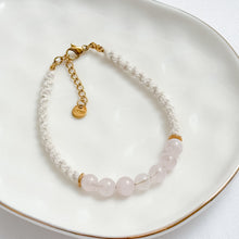 Load image into Gallery viewer, Rose Quartz &amp; Macrame Bracelet

