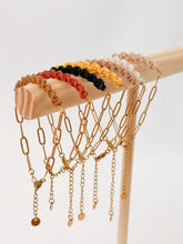 Load image into Gallery viewer, Paperclip Chain Bracelet featuring Spiral Macrame Detail

