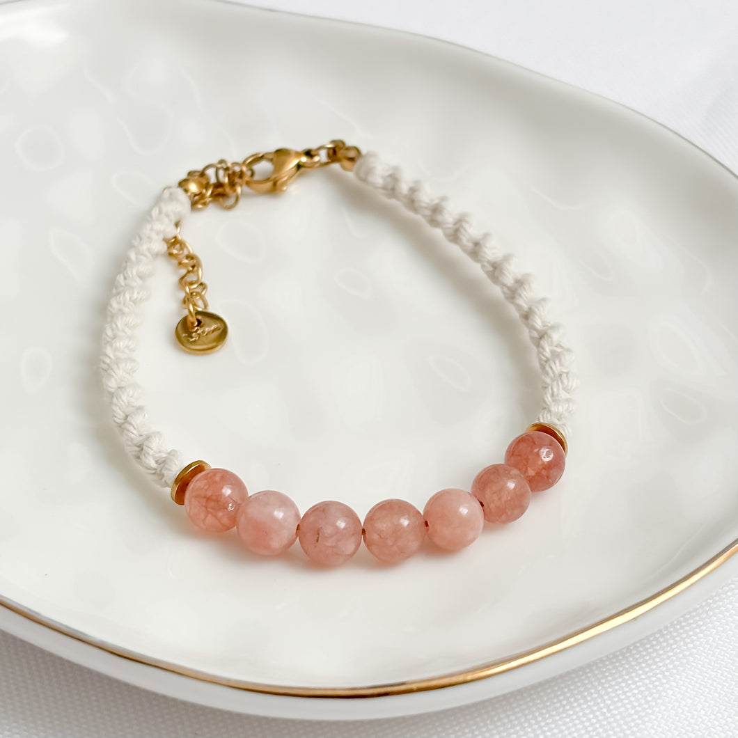 Sunstone & Macrame Bracelet