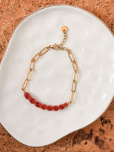 Load image into Gallery viewer, Paperclip Chain Bracelet featuring Spiral Macrame Detail
