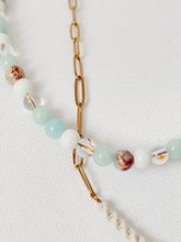 Load image into Gallery viewer, Double layered Beaded and Paperclip Chain Necklace
