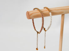 Load image into Gallery viewer, Macrame Bracelet with Textured Tube in Gold
