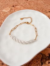 Load image into Gallery viewer, Paperclip Chain Bracelet featuring Spiral Macrame Detail
