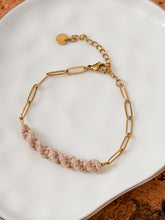 Load image into Gallery viewer, Paperclip Chain Bracelet featuring Spiral Macrame Detail
