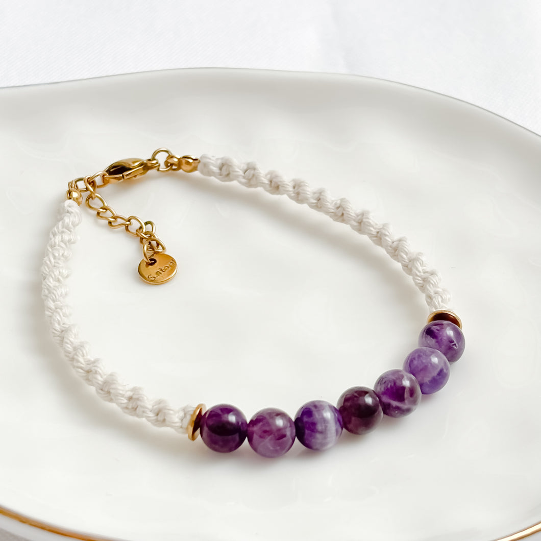 Amethyst & Macrame Bracelet
