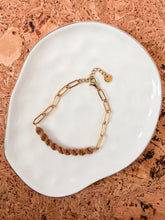 Load image into Gallery viewer, Paperclip Chain Bracelet featuring Spiral Macrame Detail
