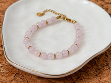 Load image into Gallery viewer, Genuine Rose Quartz Beaded Bracelet
