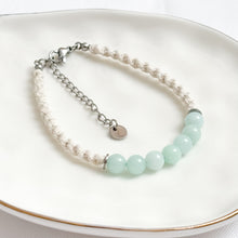 Load image into Gallery viewer, Shiny Amazonite &amp; Macrame Bracelet
