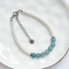Load image into Gallery viewer, Aquamarine &amp; Macrame Bracelet
