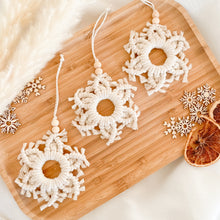 Load image into Gallery viewer, Macrame Snowflake Ornament
