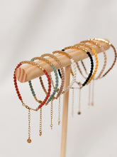 Load image into Gallery viewer, Macrame Bracelet with Textured Tube in Gold
