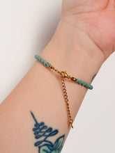 Load image into Gallery viewer, Macrame Bracelet with Textured Tube in Gold
