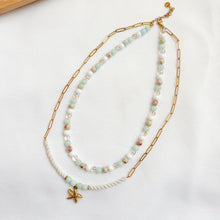Load image into Gallery viewer, Double layered Beaded and Paperclip Chain Necklace
