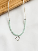 Load image into Gallery viewer, Macrame Necklace with Genuine Shiny Amazonite Beads
