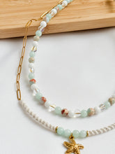 Load image into Gallery viewer, Double layered Beaded and Paperclip Chain Necklace
