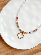 Load image into Gallery viewer, Delicate Chain Necklace with Macrame and Genuine Gobi Jasper Beads
