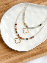 Load image into Gallery viewer, Delicate Chain Necklace with Macrame and Genuine Amazonite beads
