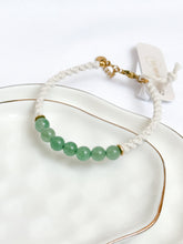 Load image into Gallery viewer, Green aventurine natural stone macrame bracelet
